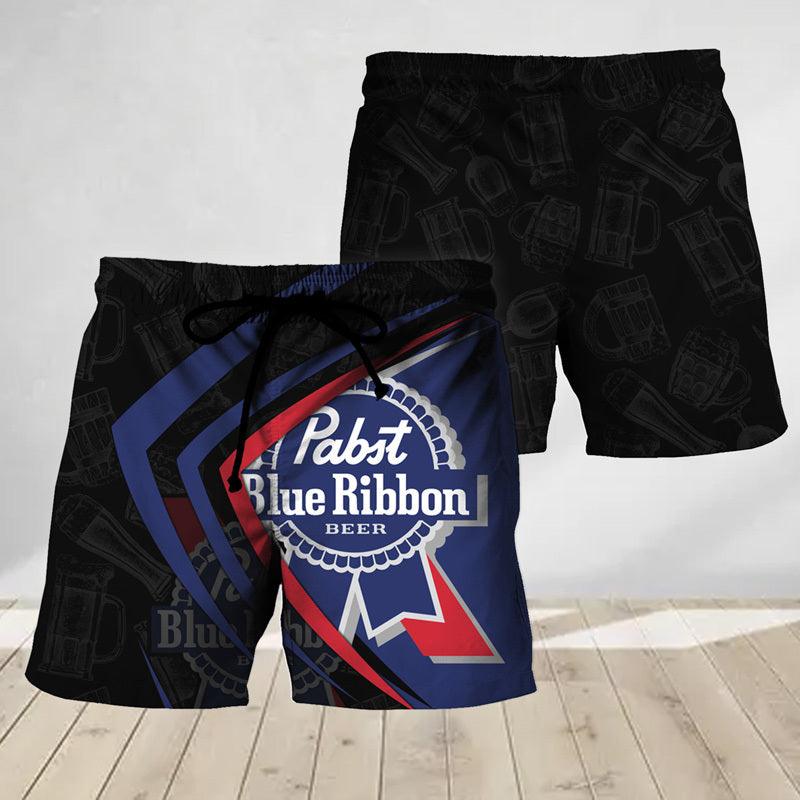 Pabst Blue Ribbon Basic Swim Trunks PBR Pool Shorts