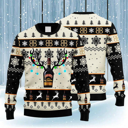Baileys Reindeer Snowy Night Ugly Sweater