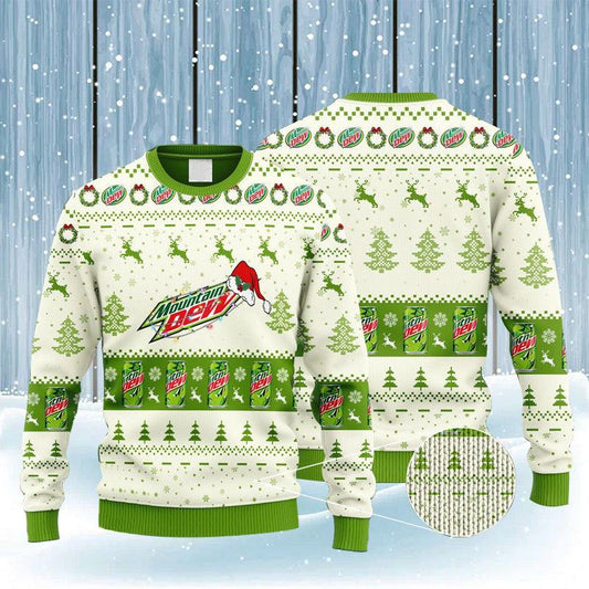 Mountain Dew Reindeer Snowy Night Ugly Sweater