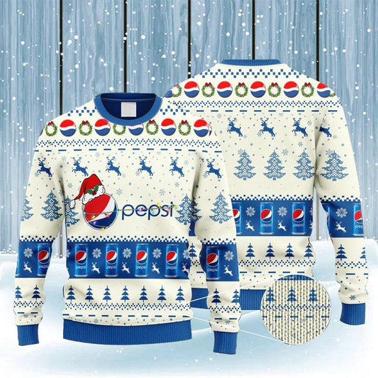 Pepsi Reindeer Snowy Night Ugly Sweater