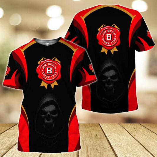 Black Skull Jim Beam T-Shirt