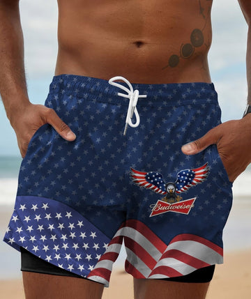 American Eagle Budweiser Compression Liner Swim Trunks - Flexiquor.com