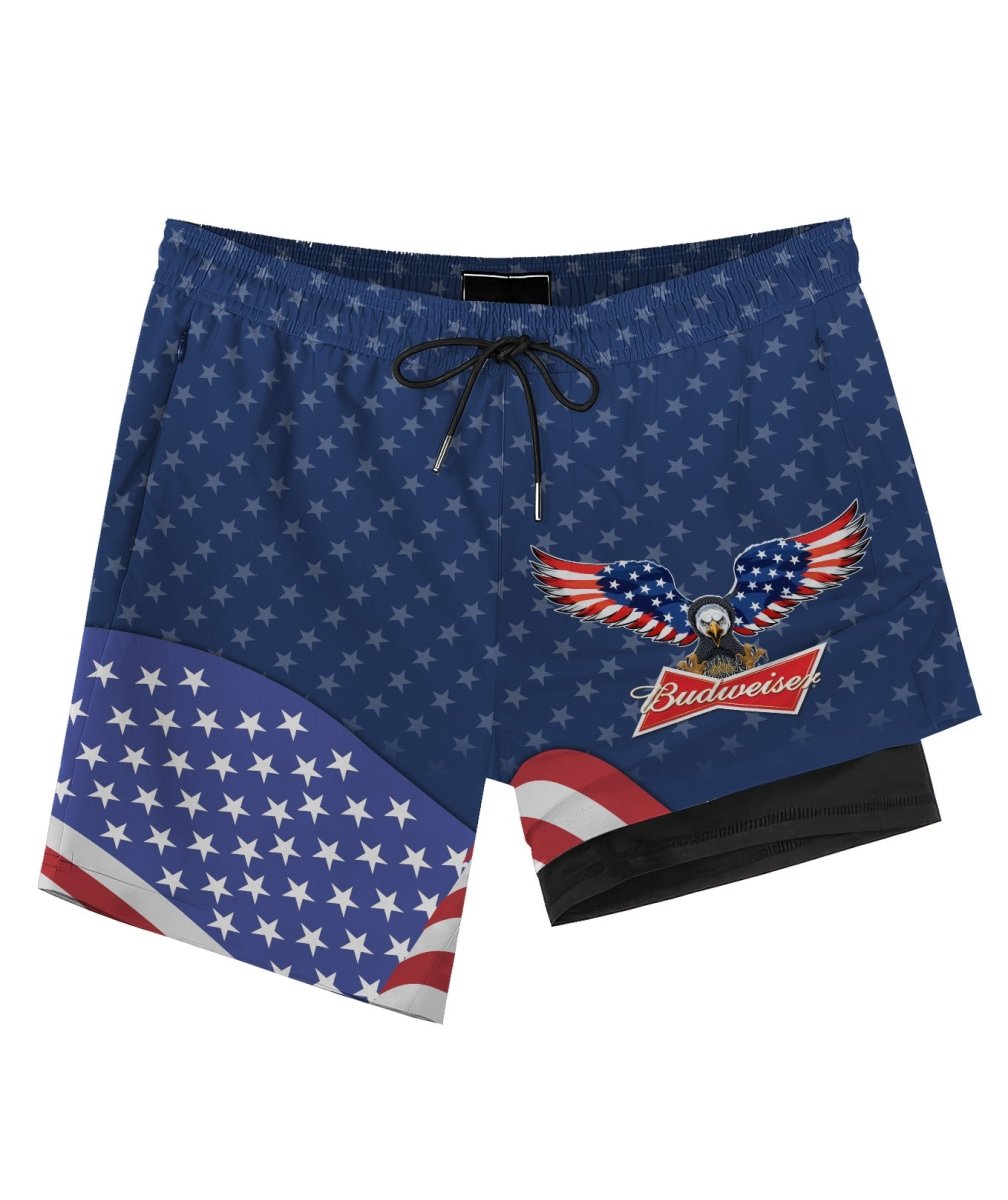 American Eagle Budweiser Compression Liner Swim Trunks - Flexiquor.com