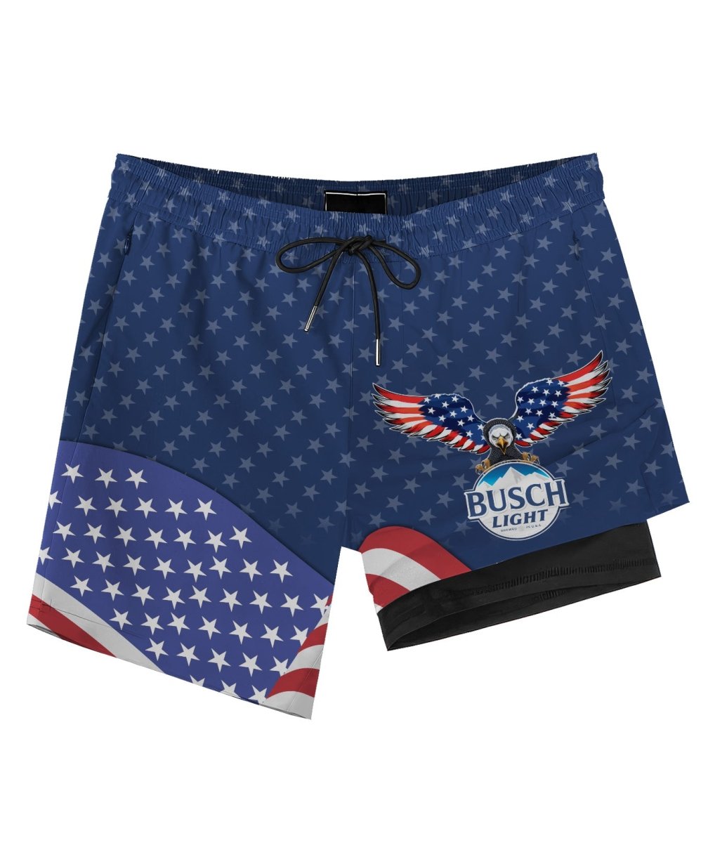 American Eagle Busch Light Compression Liner Swim Trunks - Flexiquor.com