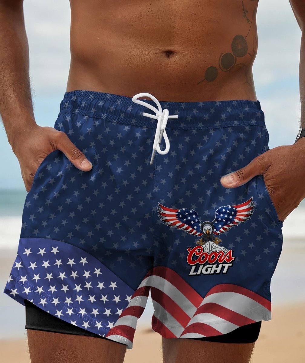 American Eagle Coors Light Compression Liner Swim Trunks - Flexiquor.com