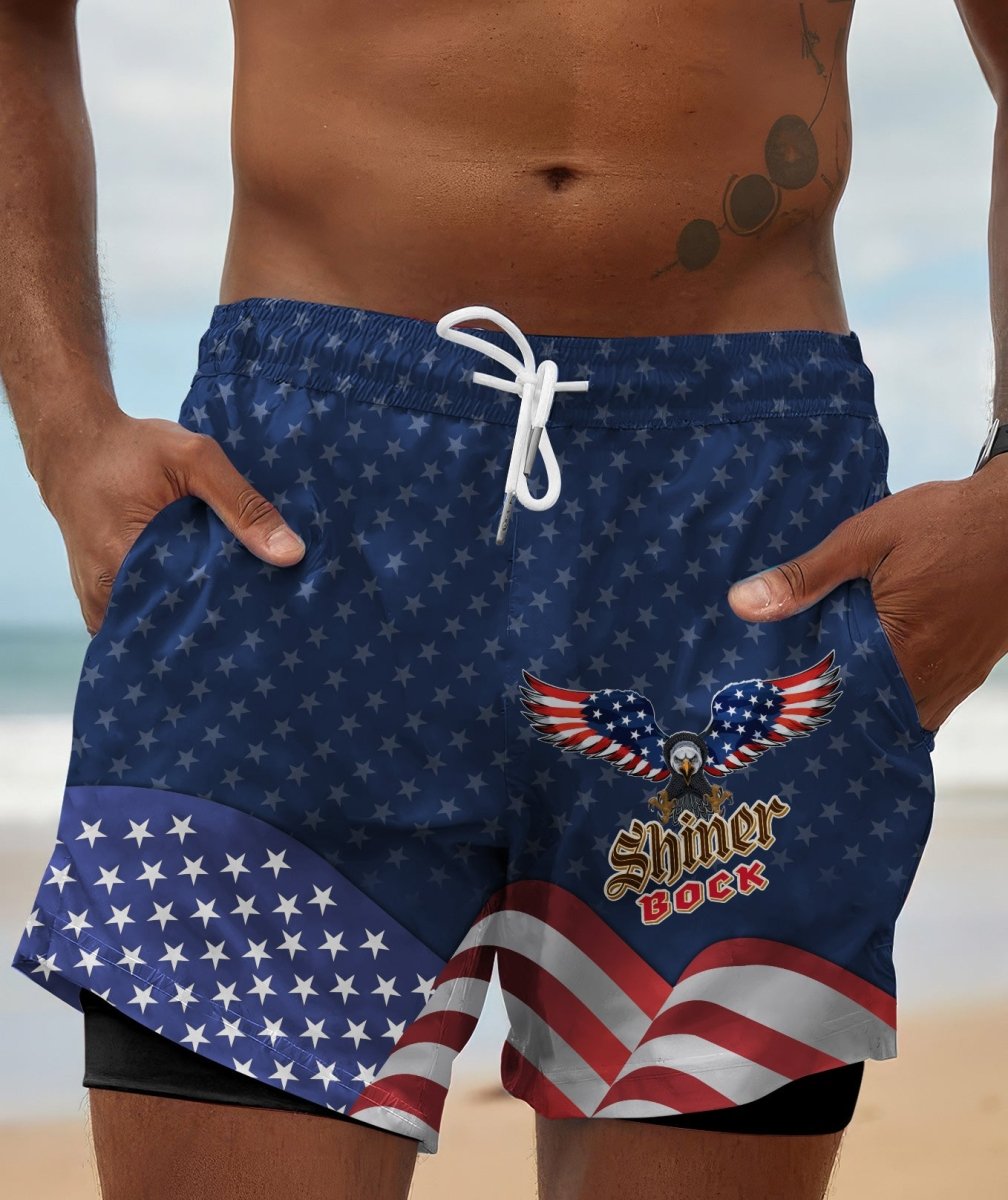 American Eagle Shiner Bock Compression Liner Swim Trunks - Flexiquor.com