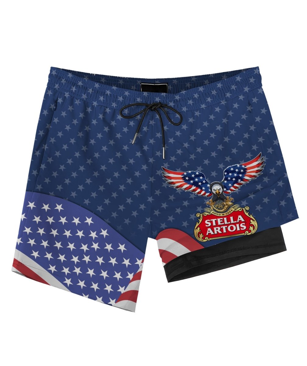 American Eagle Stella Artois Compression Liner Swim Trunks - Flexiquor.com