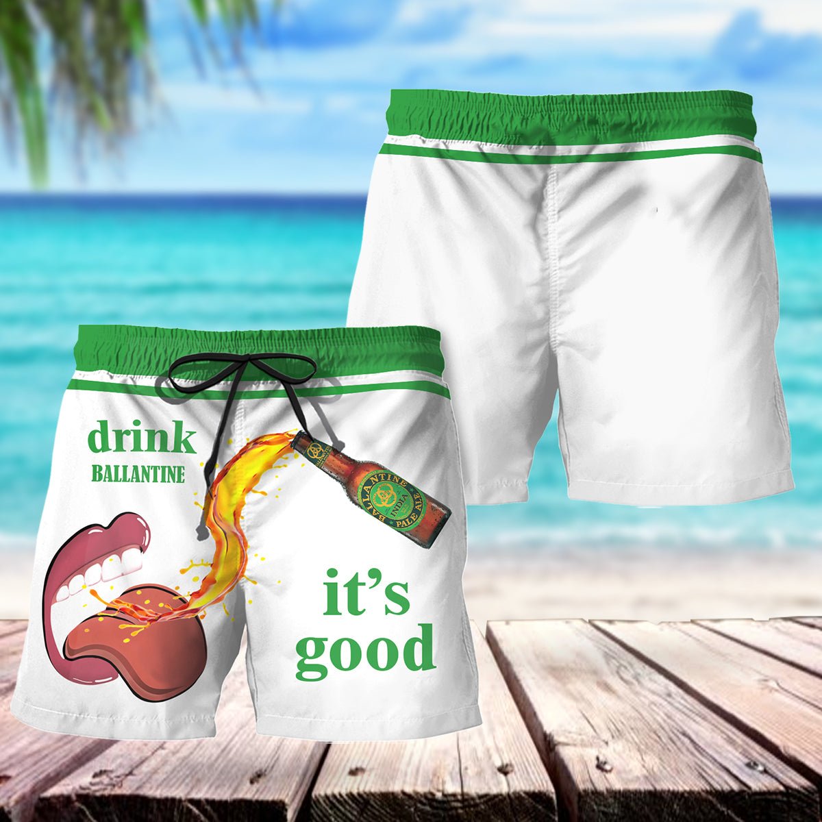 Let's Drink Ballantines Swim Trunks - Flexiquor.com