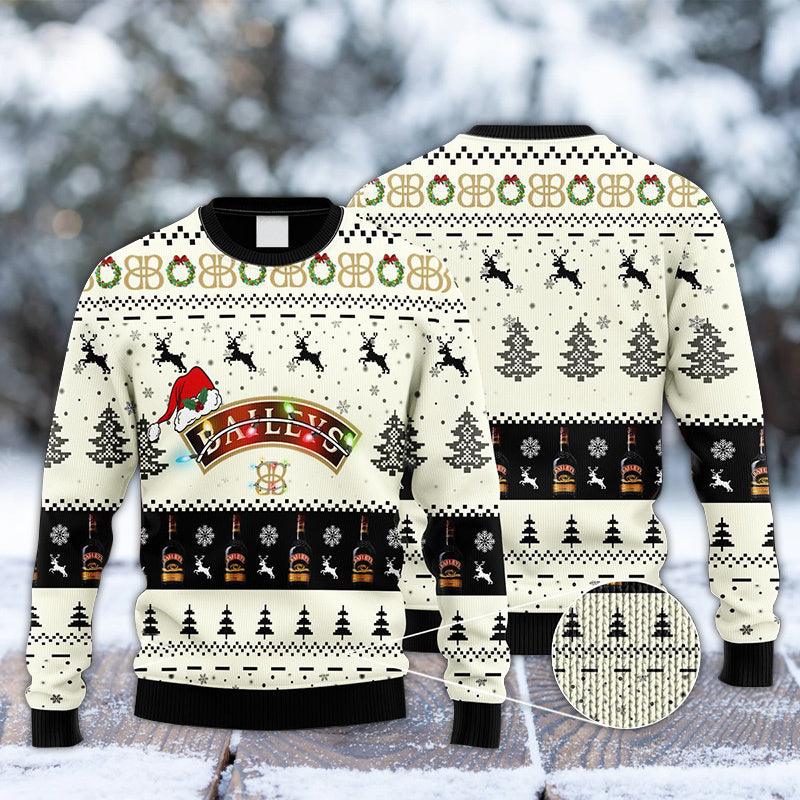 Baileys Irish Cream Reindeer Snowy Night Ugly Sweater Baileys Jumper