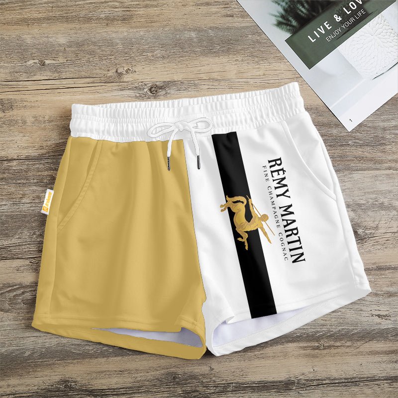 Beige White Remy Martin Women's Casual Shorts - Flexiquor.com