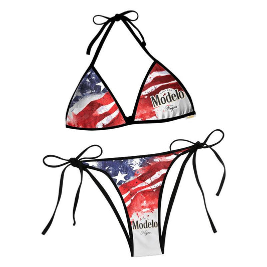 Modelo Blur American Flag Triangle Beach Bikini