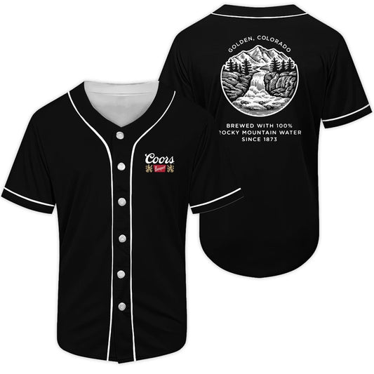 Black Coors Banquet Waterfall Baseball Jersey - Flexiquor.com