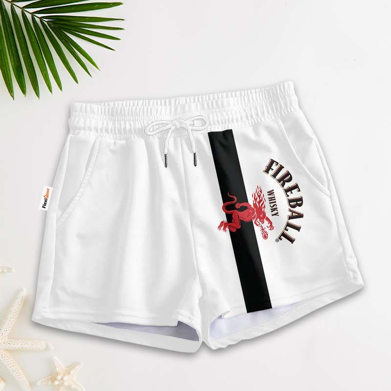 Black Stripe Fireball Women's Casual Shorts - Flexiquor.com