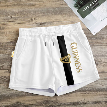 Black Stripe Guinness Women's Casual Shorts - Flexiquor.com