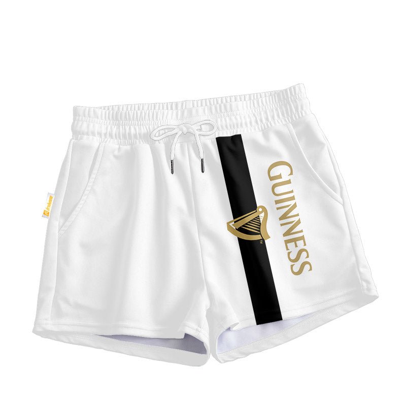 Black Stripe Guinness Women's Casual Shorts - Flexiquor.com