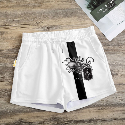 Black Stripe Kraken Rum Women's Casual Shorts - Flexiquor.com