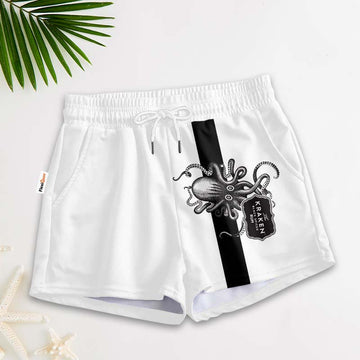 Black Stripe Kraken Rum Women's Casual Shorts - Flexiquor.com