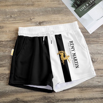 Black White Remy Martin Women's Casual Shorts - Flexiquor.com