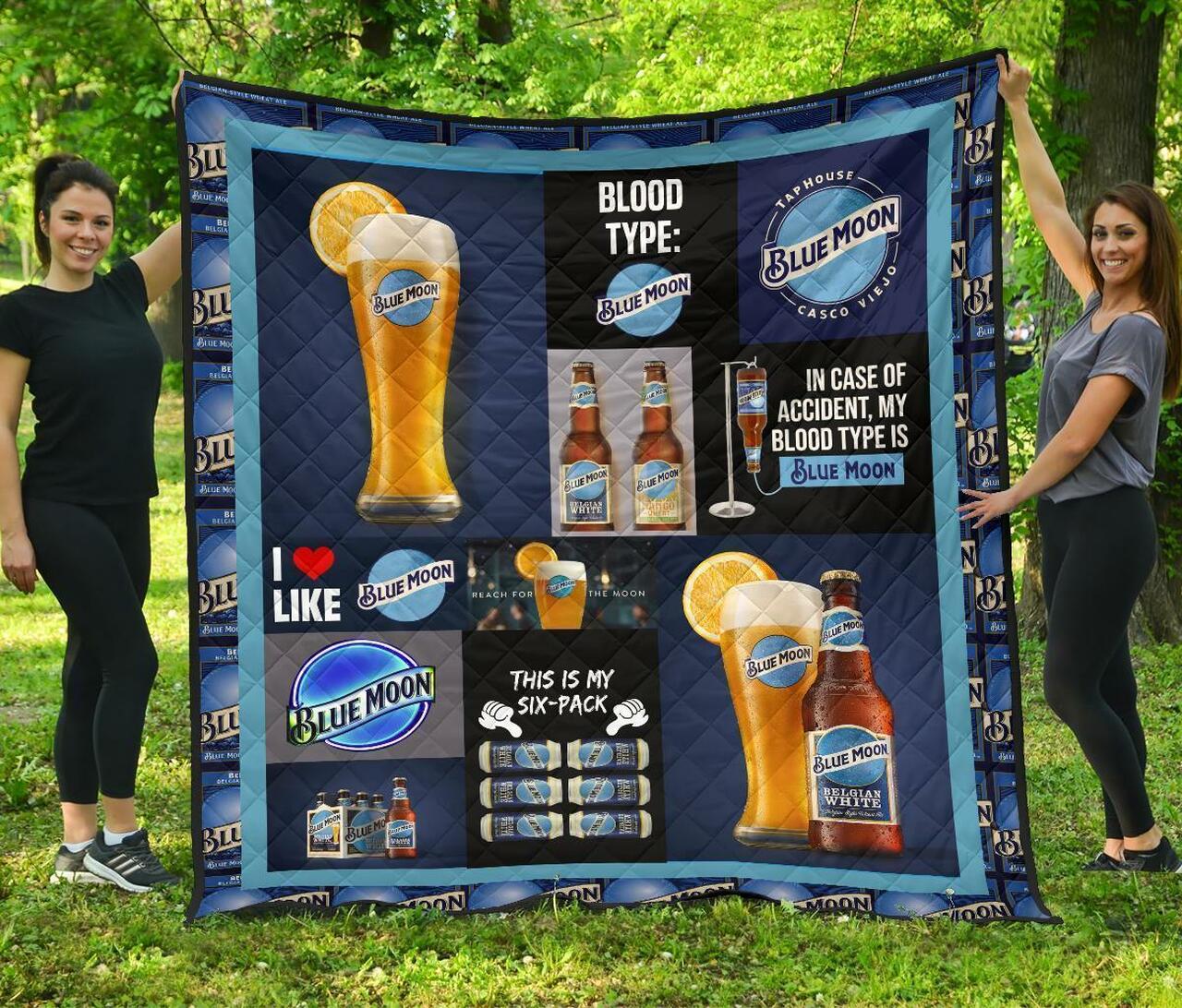 Blue Moon Blood Type Flannel Blanket