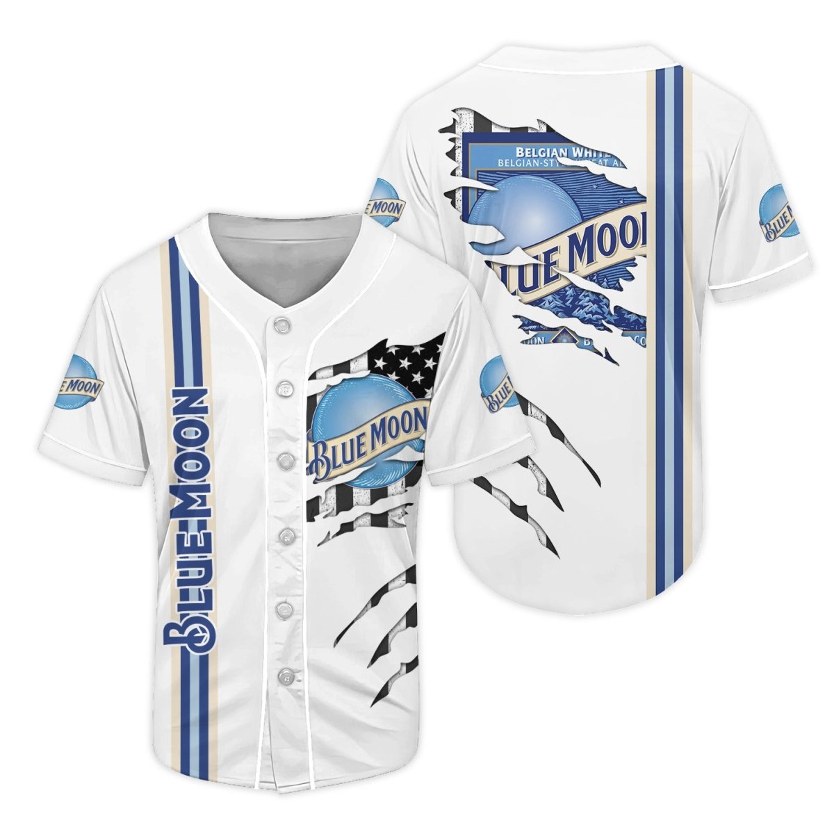 Blue Moon Claw Scratches Baseball Jersey - Flexiquor.com