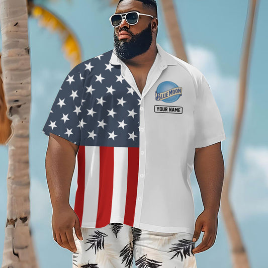Personalized Blue Moon Donald Trump Men's Plus Size Hawaiian Shirt