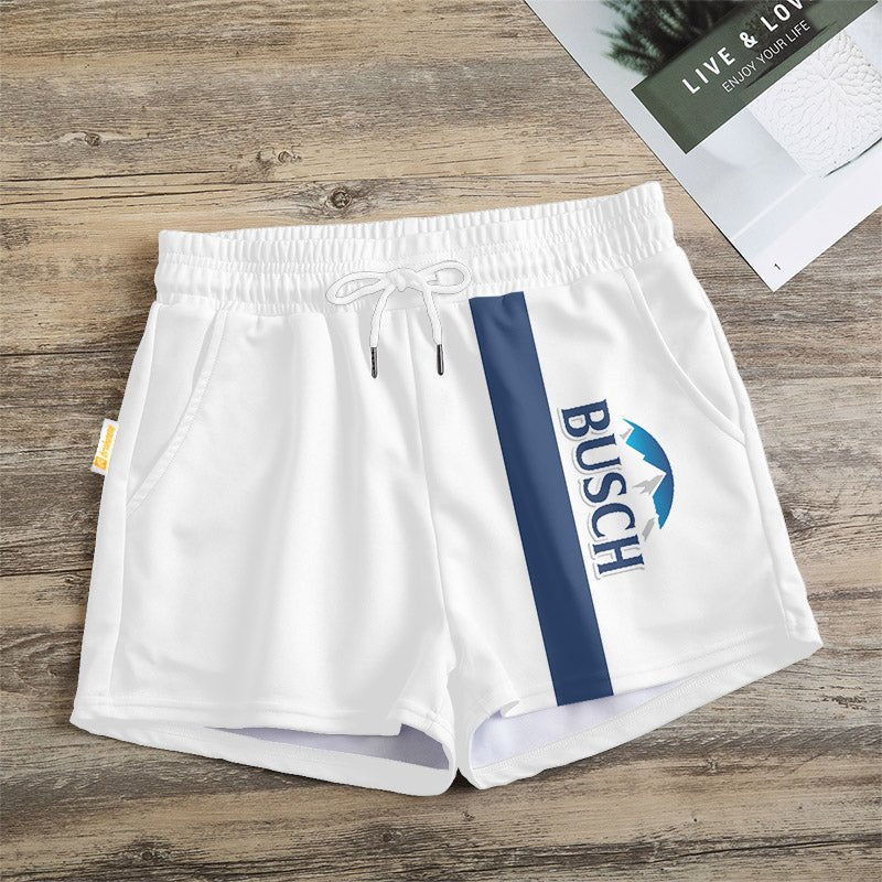 Blue Stripe Busch Light Women's Casual Shorts - Flexiquor.com