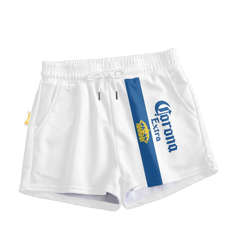 Blue Stripe Corona Extra Women's Casual Shorts - Flexiquor.com