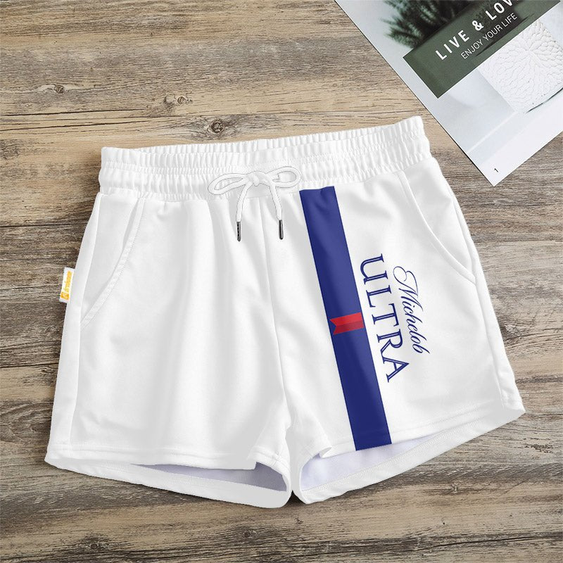 Blue Stripe Michelob Ultra Women's Casual Shorts - Flexiquor.com