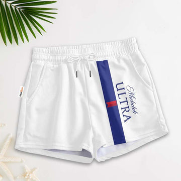 Blue Stripe Michelob Ultra Women's Casual Shorts - Flexiquor.com