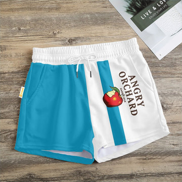 Blue White Angry Orchad Women's Casual Shorts - Flexiquor.com