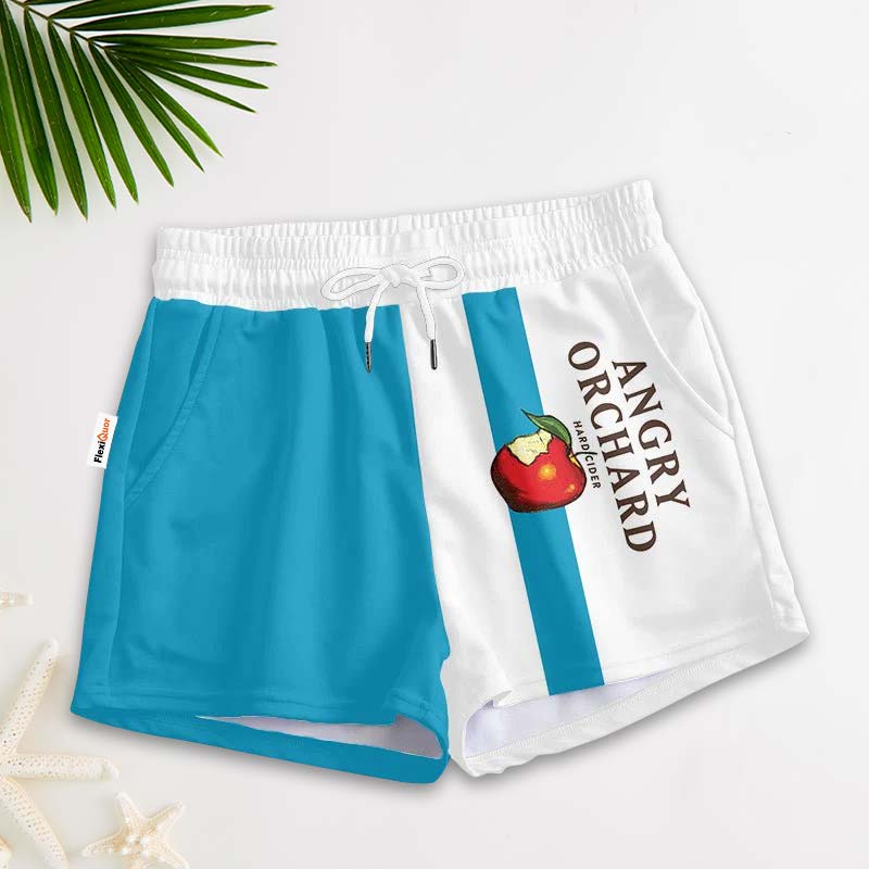 Blue White Angry Orchad Women's Casual Shorts - Flexiquor.com