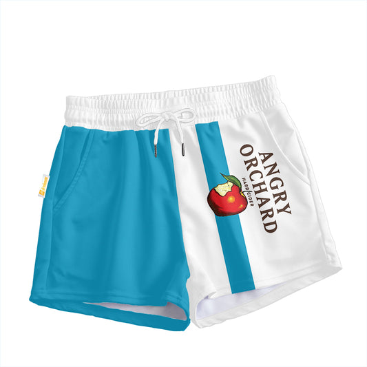 Blue White Angry Orchad Women's Casual Shorts