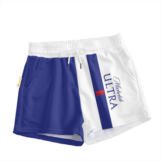 Blue White Michelob Ultra Women's Casual Shorts - Flexiquor.com