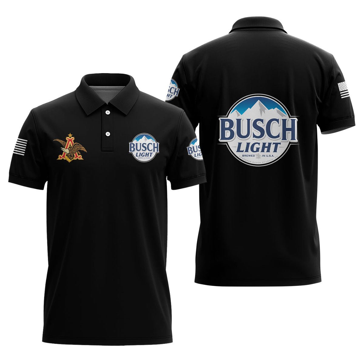Bucsh Light USA Flag Polo Shirt - Flexiquor.com