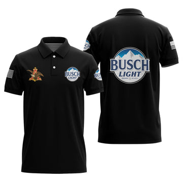 Bucsh Light USA Flag Polo Shirt - Flexiquor.com