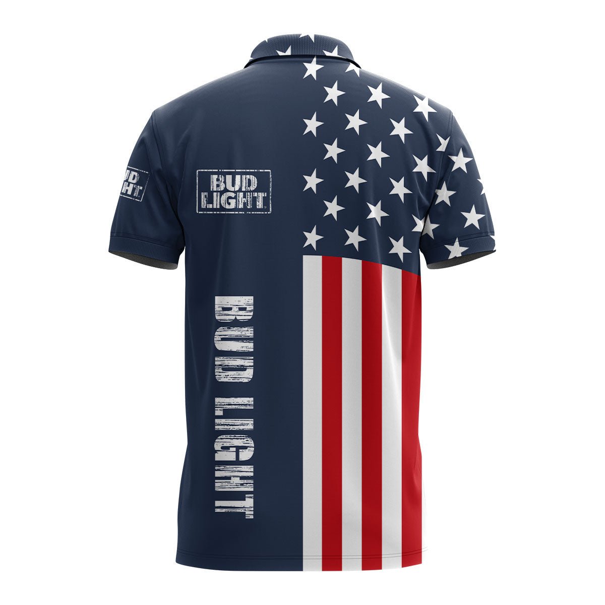 Bud Light America Flag Polo Shirt - Flexiquor.com