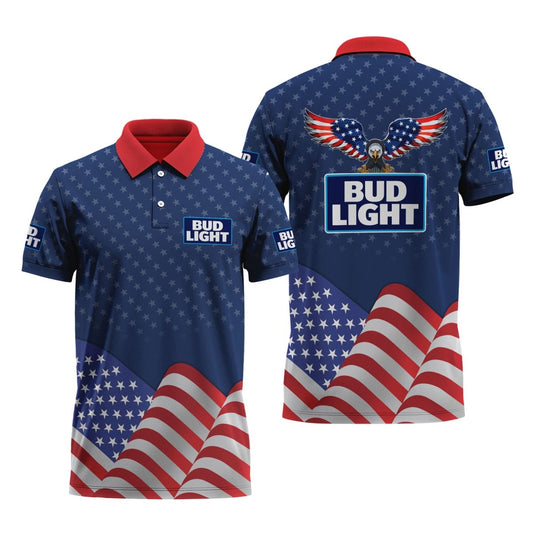 Bud Light American Eagle Polo Shirt - Flexiquor.com