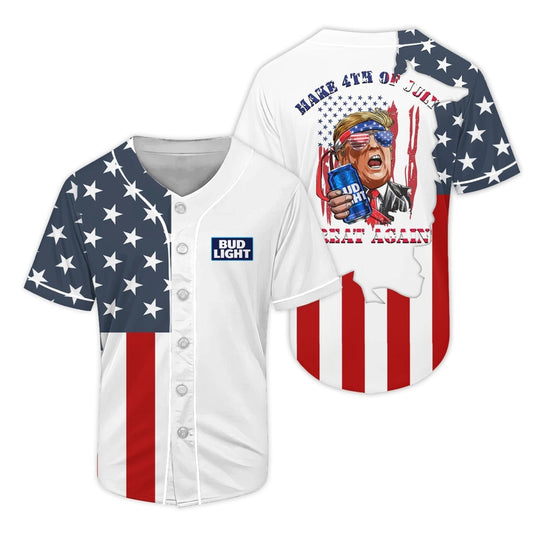 Bud Light Donald Trump Independence Day Baseball Jersey - Flexiquor.com