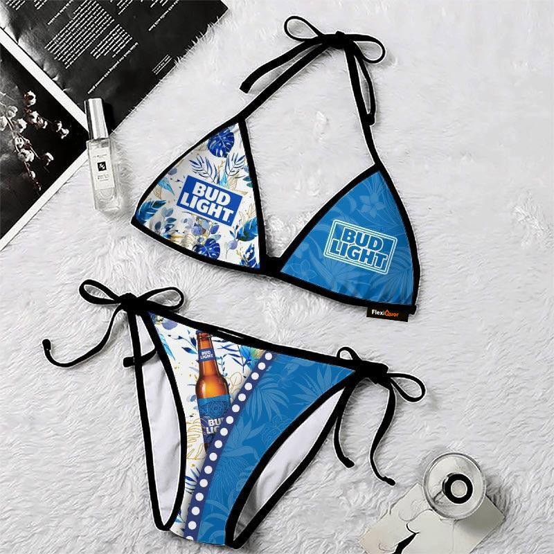 Bud Light Flower Triangle Beach Bikini - Flexiquor.com