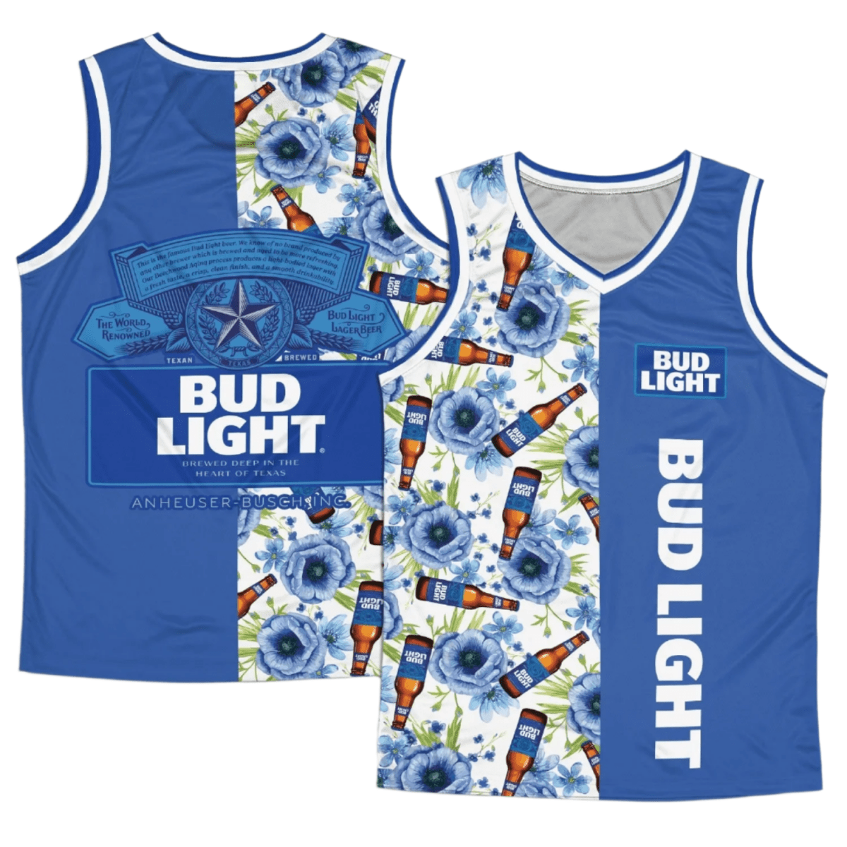 Bud Light Tropic Half Side Men's Tank Top - Flexiquor.com