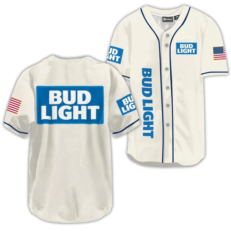 Bud Light USA Flag Baseball Jersey - Flexiquor.com