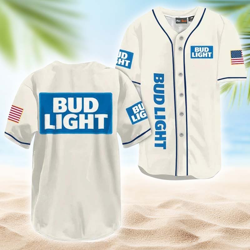 Bud Light USA Flag Baseball Jersey - Flexiquor.com