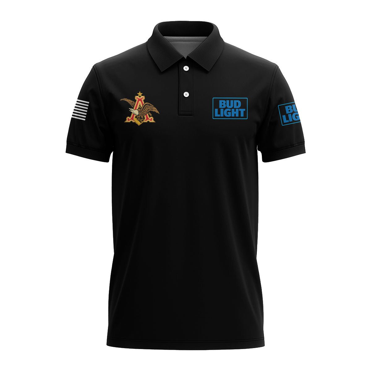 Bud Light USA Flag Polo Shirt - Flexiquor.com