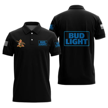 Bud Light USA Flag Polo Shirt - Flexiquor.com
