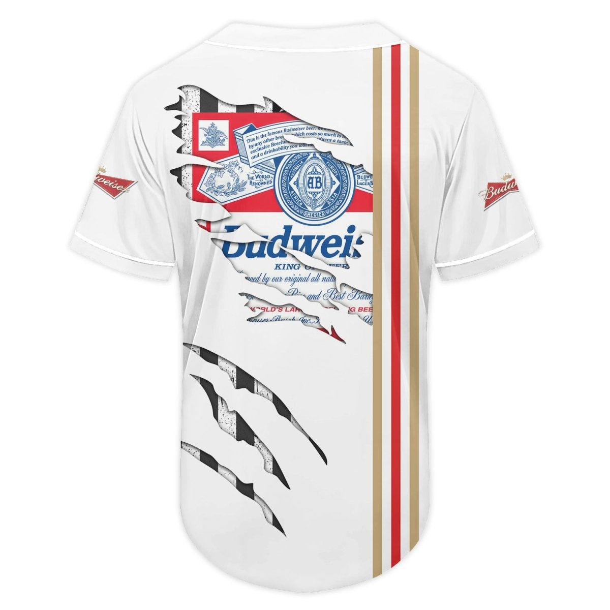 Budweiser Claw Scratches Baseball Jersey - Flexiquor.com