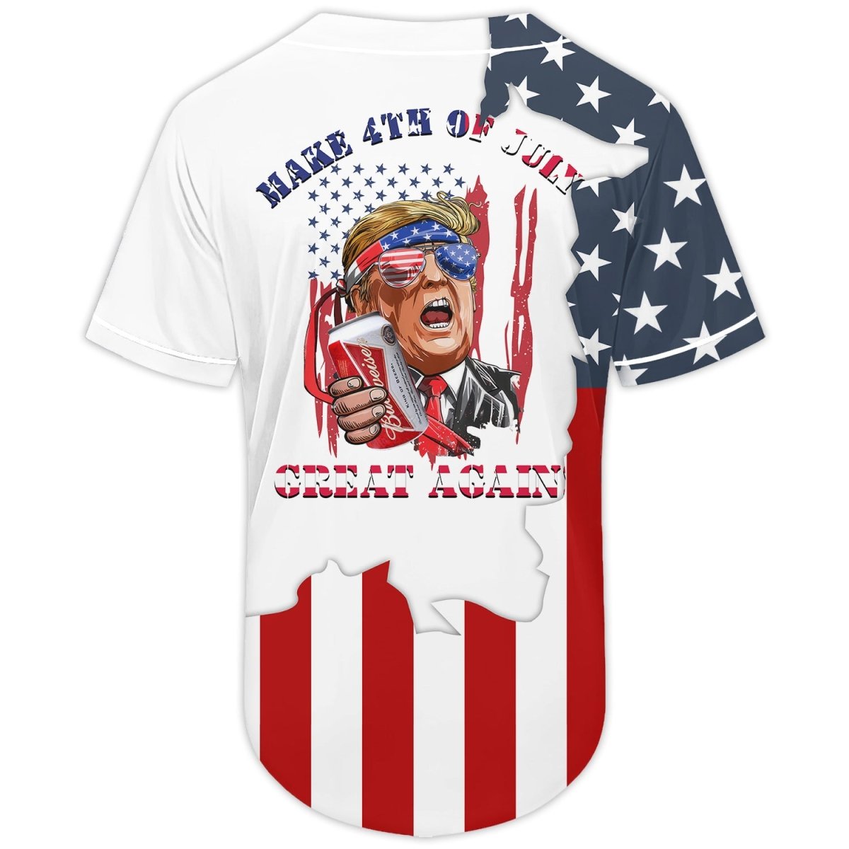 Budweiser Donald Trump Independence Day Baseball Jersey - Flexiquor.com