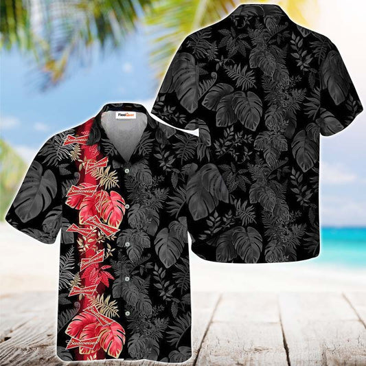 Budweiser Front Stripe Color Hawaiian Shirt - Flexiquor.com