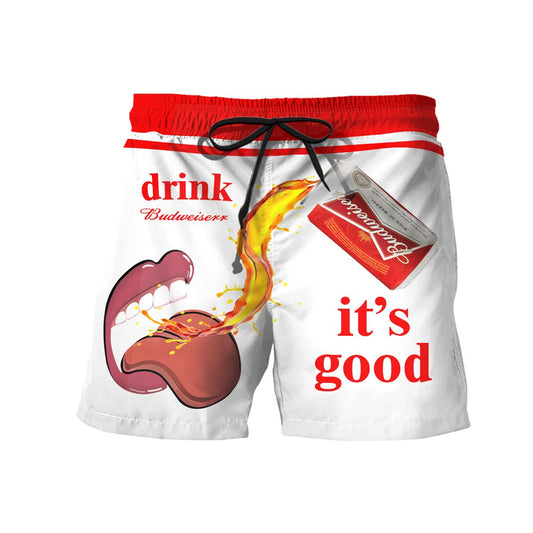 Let's Drink Budweiser Swim Trunks - Flexiquor.com