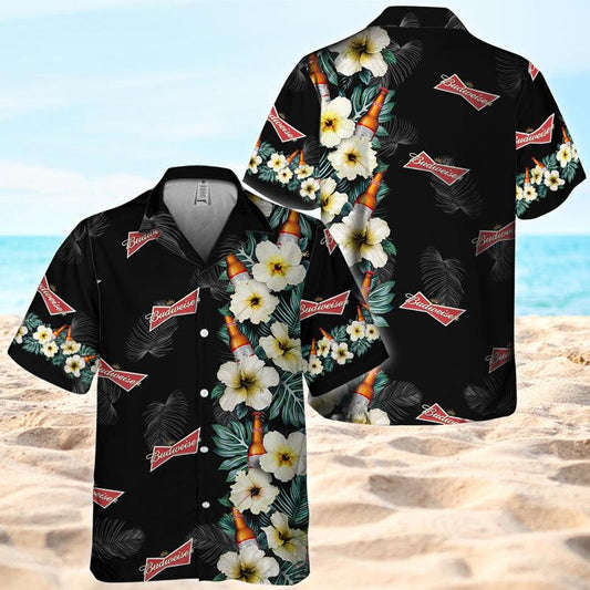 Budweiser Half Flower Side Hawaiian Shirt