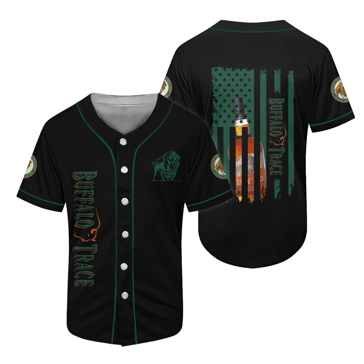 Buffalo Trace American Flag Baseball Jersey - Flexiquor.com